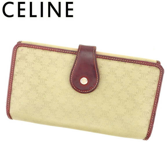 Celine Wallet Bordeaux long leather beige Macadam - Picture 1 of 6